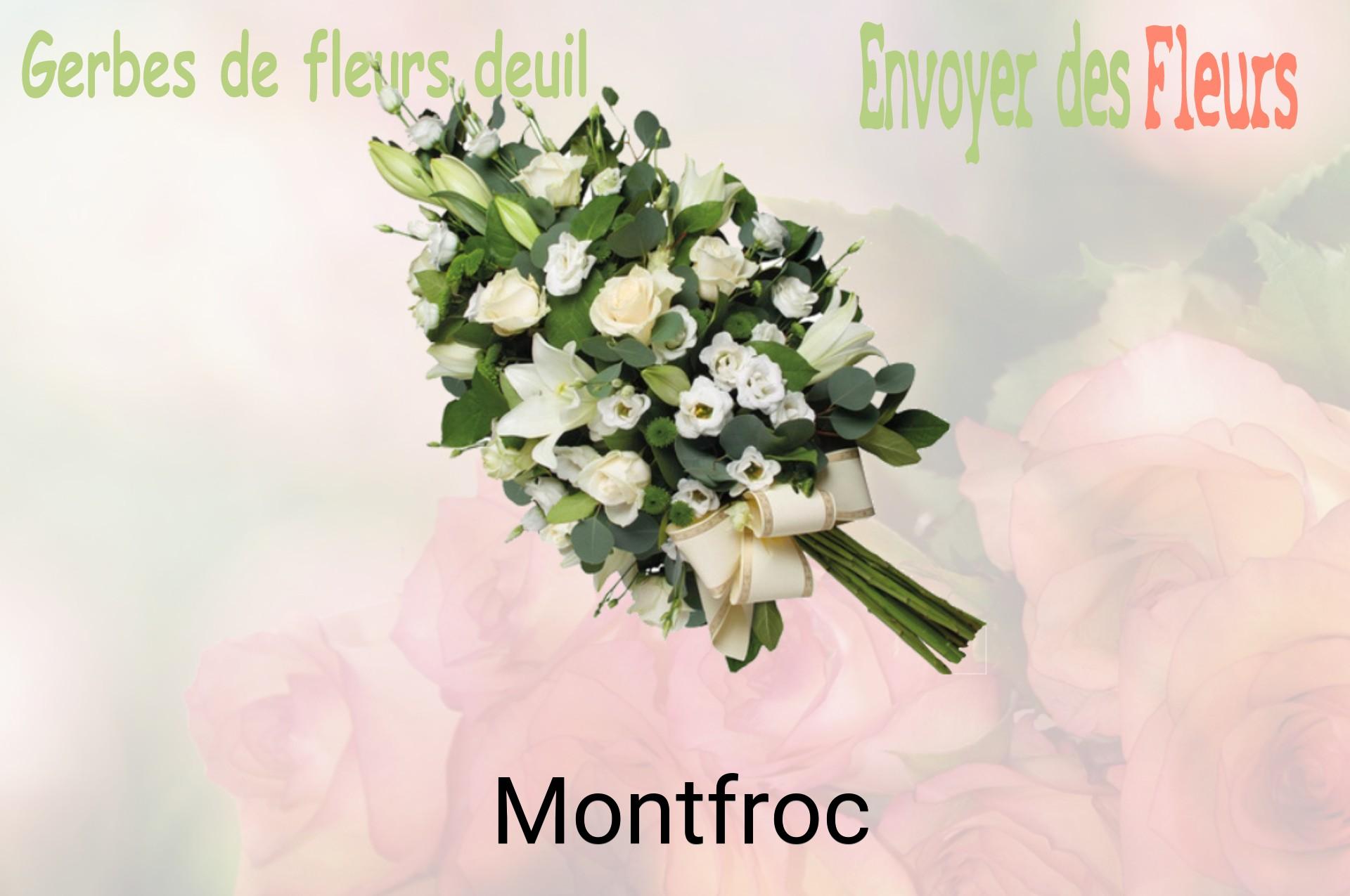 Gerbe de fleurs de deuil livrée à Montfroc